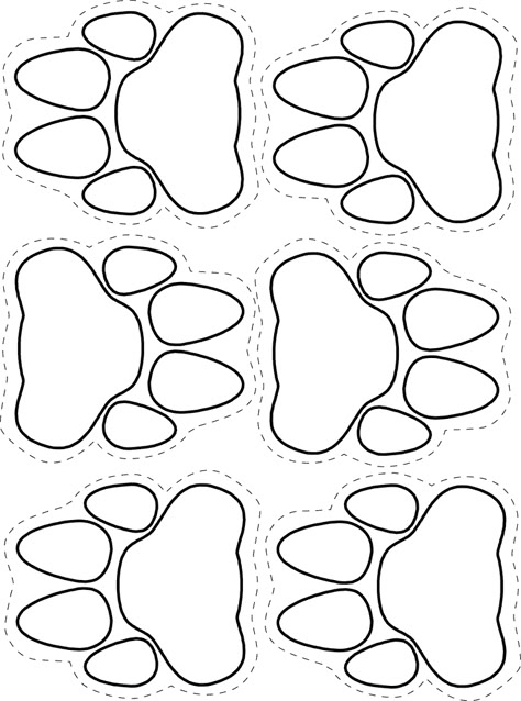 Bear Crafts Preschool, Paw Template, Paw Print Clip Art, Paw Print Crafts, Paw Crafts, Tiger Paw Print, Print Coloring Pages, Bear Footprint, Winter Unit