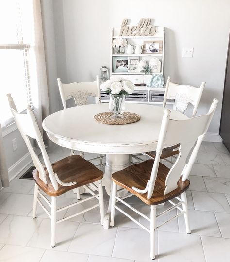 White Painted Kitchen Table, Distressed White Kitchen Table, Paint Table And Chairs, Distressed Kitchen Table, Distressed Kitchen Tables, White Painted Table, Chalk Paint Kitchen Table, Chalk Paint Table, Distress Furniture