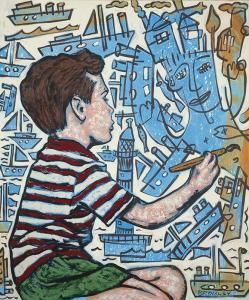 David Bromley Paintings, David Bromley, Art Brut, School Inspiration, Australian Art, Kids Reading, Young Artist, Art Works, Art Inspo