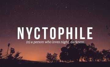 Nyctophile - A person who loves night, darkness Uncommon Words, Word Nerd, Weird Words, Unusual Words, Rare Words, Big Words, Word Definitions, Unique Words, Aesthetic Words