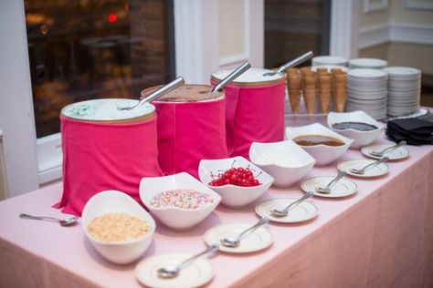 Ice cream social Wedding Sundae Bar, Wedding Ice Cream Bar Ideas, Ice Cream Sundae Bar Wedding, Ice Cream Bar Wedding Reception, Wedding Ice Cream Bar, Black Tie Wedding Reception, Ice Cream Station, Buffet Wedding Reception, Bar Wedding Reception