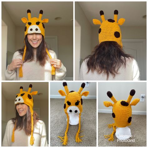 Giraffe Crochet, Beanie Crochet, Crochet Beanie, Crochet Stuff, Crochet Hat, Crochet Hats, Hand Made, Crochet, Hats