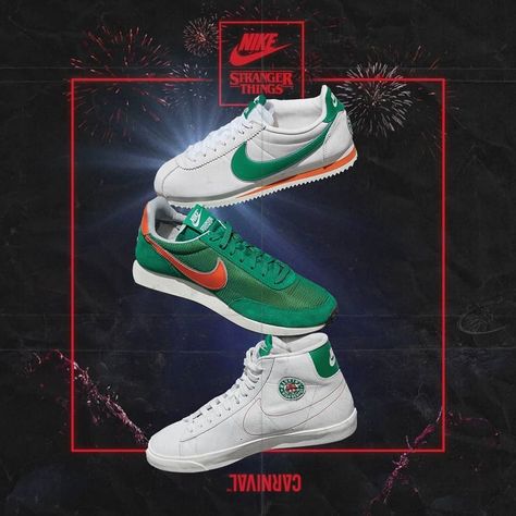 Stranger Things Nike Hawkins High School Shoes, gear, apparel, Season 3 Stranger Things Shoes, High School Shoes, Hawkins High School, School Branding, Nike Poster, Crazy Together, Sneaker Closet, Pumped Up Kicks, School Shoes