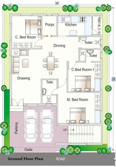 40x45 House Plans Layout, 3bhk House Plan West Facing, West Facing 3bhk House Plans Vastu, West Facing 3bhk House Plan, Small House Design Floor Plan, House Plans Layout, 20x30 House Plans, Ground Plan, Design Problems