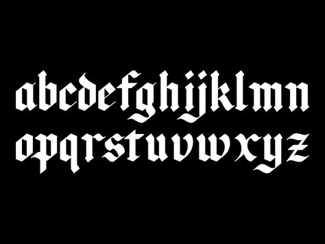 Takeaway: Blackletter is more flexible than I imagined after looking at one alphabet for a week! I love the ‘j” and “x” in this alphabet and it makes me wonder how else you could modify some letters and strokes. Blackletter Alphabet, Inspiration Typographie, Gothic Lettering, Tato Henna, English Font, Graffiti Lettering Fonts, Typography Alphabet, Old English Font, Geniale Tattoos