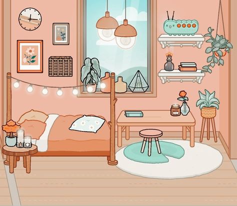 ☆.｡.:*𝗥𝗼𝗼𝗺 𝗶𝗱𝗲𝗮 𝗶𝗻 𝘁𝗼𝗰𝗮 𝗯𝗼𝗰𝗮.｡.:*☆ Bedroom Idea Toca Boca, Room Ideas Bunk Beds, Modern Mansion Bedroom, Toca Life Ideas, Mansion Aesthetic, Mansion Bedroom, Mansion Living, Toca Boca Room Ideas, Toca Ideas