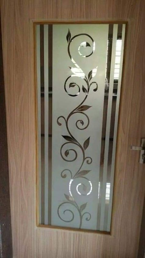 Window Glass Etching Designs Latest, Glass Iching Design, Etched Glass Door Interiors, Front Door Frosted Glass Design, Window Glass Etching Designs, Frosted Glass Door Design, Glass Door Partition, Frosted Window Design, Glass Partition Designs