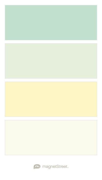 Yellow Mint Color Palette, Celadon Palette, Colors That Go With Mint Green, Yellow Pastel Color Palette, Pastel Yellow Palette, Pastel Yellow Color Palette, Pale Yellow Weddings, Mint Butter, Mint Green And Yellow