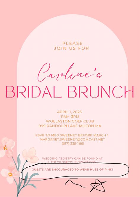 Pink Bridal Shower, Bridal Brunch, Wedding Registry, Shades Of Pink, Wear Pink, Bridal Shower Invitations, Pink Gold, Pink And Gold, Bridal Shower