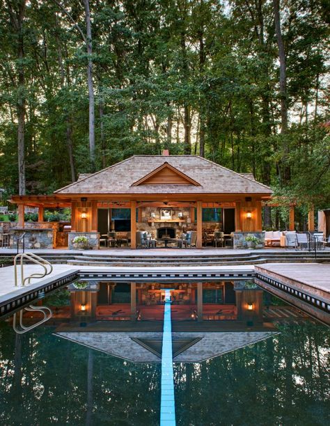 Rustic Pool House Ideas, Pool Cabana Ideas, Rustic Pool, Pool House Cabana, Modern Pool House, Pool House Designs, Pool House Plans, Pool Cabana, Backyard Pavilion