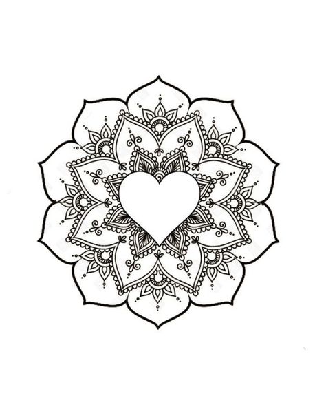 Mandala Art Mandela Tattoo Heart, Heart Mandala Tattoo Design, Mandala Heart Design, Star Mandala Tattoo, Mandala Heart Tattoo, Heart Mandala Drawing, Heart Mandala Tattoo, Solar Plexus Tattoo, Mandala Arm Tattoo