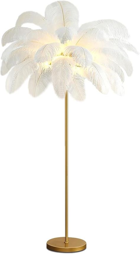 Ostrich Feather Floor LampModern Luxury Real Ostrich Feather Gold Floor Lamp Resin Nordic Standing Lamp Villa Repot Hotel Decor Lighting Romantic Princess Bedroom Bedside Floor Lamp Brown 160cm : Amazon.co.uk: Lighting Ostrich Feather Floor Lamp, Bedside Floor Lamp, Romantic Princess, Feather Lamp, Bulbs Indoor, Princess Bedroom, Gold Floor Lamp, Stand Light, Hotel Decor