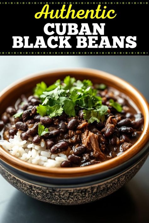 Packed with flavor and perfectly tender, these Cuban black beans are simmered with aromatic spices, garlic, and a splash of red wine vinegar. Cuban Style Black Beans And Rice, Cuban Side Dishes Veggies, Cuban Black Beans Canned, Peruvian Black Beans Recipe, Costa Vida Black Beans Recipe, Stewed Black Beans, Mexican Black Beans Recipe Canned, Cuban Rice And Beans Recipe, Best Cuban Black Beans