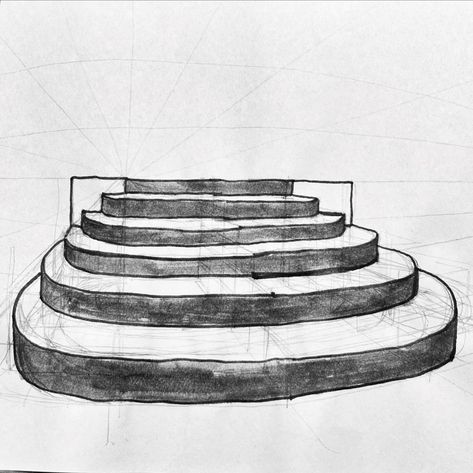 How to draw convex stairs in perspective, new tutorial https://youtu.be/N7eOcRy7isU?si=GJiRqgeNOj2gkjoc How To Draw Spiral Staircase, Stairs Drawing, How To Draw Stairs, Inktober 2024, Art Appliqué, House Drawing, Ap Art, May 22, Art Project