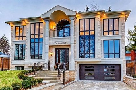 Classic Contemporay Palatial Luxury Mansion - Toronto, Ontario, Canada White Stone House, Toronto Images, Luxury Boat, Modern Home Design, Mansions Homes, Mansions Luxury, Luxury Homes Interior, Dream House Exterior, Stone House