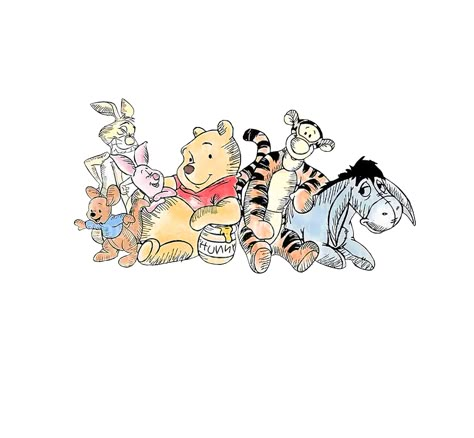 Eore Winnie The Pooh Eeyore, Win The Pooh, Winnie Pooh Vintage, Winnie The Pooh Sublimation, Winnie The Pooh Illustrations, Pooh Illustration, Retro Winnie The Pooh, Pooh Watercolor, Winnie The Pooh Clipart