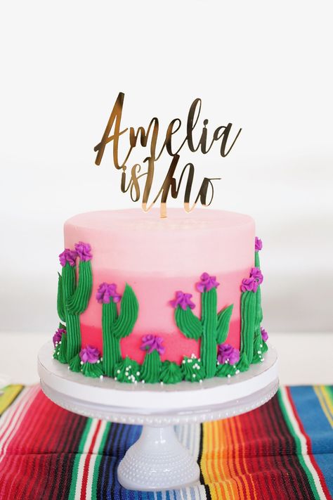 First Fiesta Cake, Three Esta Birthday Party, Fiesta Cakes, Mexican Themed Cakes, Mexican Fiesta Cake, 3rd Birthday Party For Girls, Cake First Birthday, First Fiesta, Cactus Cake