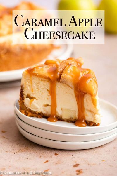 This Caramel Apple Cheesecake Recipe will be your favorite autumn treat. Apples are baked into the cheesecake filling and the cheesecake is also topped with caramel apples. Step-by-step photos teach you how to bake this gorgeous fall cheesecake recipe. Fall Cheesecake Recipes, Caramel Apple Cheesecake Recipes, Caramel Baking, Apple Cheesecake Recipes, Fall Cheesecake, Apple Topping, Cheesecake Caramel, Dessert Cheesecake, Cheesecake Oreo