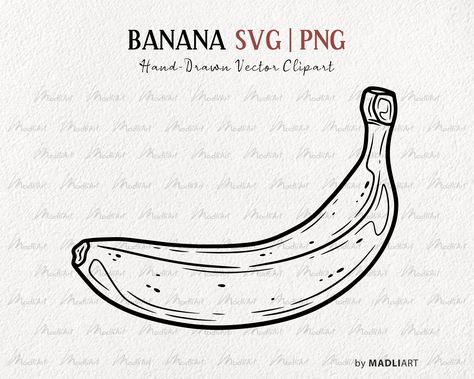 Fruit Outline, Banana Icon, Banana Clipart, Banana Vector, Banana Drawing, Svg Illustration, Bunch Of Bananas, Banana Phone, Vector Line Art