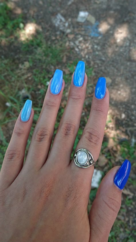 Different Colour Blue Nails, Different Shade Of Blue Nails, Different Blue Nails Shades, 5 Shades Of Blue Nails, Multi Color Blue Nails, Different Shades Of Blue Nails Short, Different Color Blue Nails, Blue Nails Different Shades, Blue Shade Nails