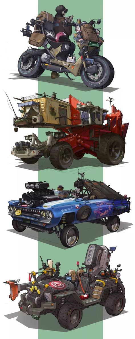 Post Apocalyptic Vehicles Concept Art, Vehicle Design Concept, Post Apocalyptic Vehicle, Concept Art Car, Apocalyptic Vehicles, Types Of Vehicles, The Legend Of Sleepy Hollow, Post Apocalyptic Art, Image Spiderman