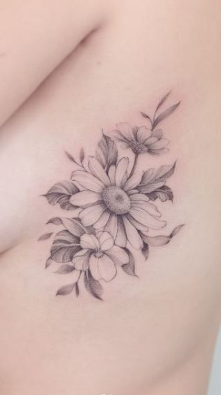 White Daisy Tattoo, Daisy Tattoo Ideas, Small Daisy Tattoo, Daisy Tattoos, Daisy Tattoo Designs, Shoulder Cap Tattoo, Daisy Flower Tattoos, Toe Tattoos, See Tattoo