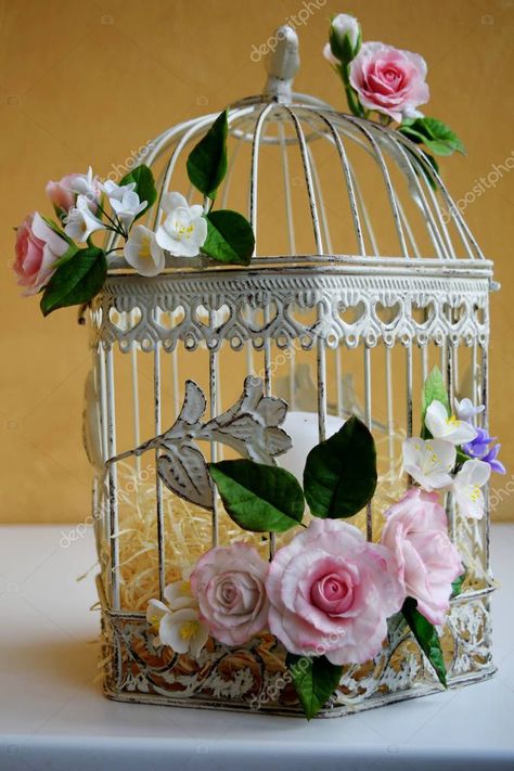 Decorative Bird Cage, Bird Cage Decor, Lighting Decor, Spring Blossom, Wedding Dreams, Flowers Wedding, Blossom Flower, Bird Cage, Cake Ideas