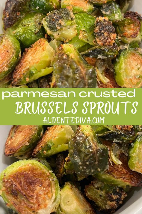 Parmesan Crusted Brussels Sprouts Parmesan Crusted Brussel Sprouts, Crusted Brussel Sprouts, Roasted Frozen Green Beans, 7 Up Pie Crust Recipe, Frozen Brussel Sprouts, Texas Toast Sloppy Joes, Pizza Christmas Tree, Fall Side Dishes, Knorr Spinach Dip