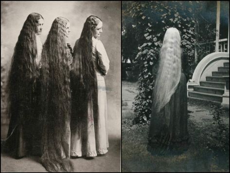 Vintage Hairstyles For Long Hair, Woman With Long Hair, Edwardian Hairstyles, Victorian Hairstyles, Really Long Hair, Vintage Versace, Super Long Hair, Victorian Women, Very Long Hair