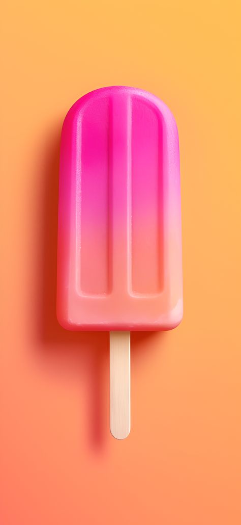 Aesthetic wallpaper depicting a fuchsia and soft pink popsicle on a sunny yellow/orange background. Popsicle Aesthetic, Yellow Orange Background, Pastel Inspiration, Popsicle Art, Apple Wallpapers, Flower Background Iphone, Aesthetic Wallpaper Iphone, Art Pics, Colorful Aesthetic