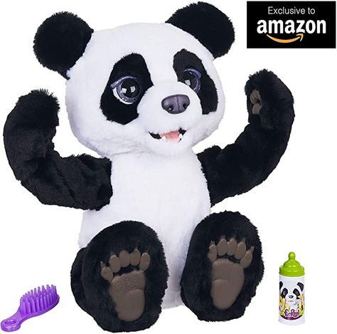 Amazon.com: FurReal friends E85935S1 furReal Plum, The Curious Panda Cub Interactive Plush Toy, White-Black: Toys & Games Furreal Friends, Fur Real Friends, Bear Cub, Christmas Gifts For Girls, Bear Cubs, Disney Junior, Real Friends, Bear Toy, Bear Plush