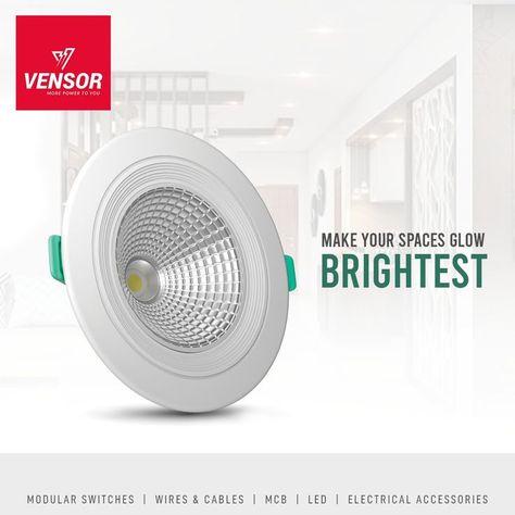 Light up your spaces with Downlights by Vensor. They are equipped with bright beam and subtle appearance, making your home or commercial area more stylish. Contact Vensor to buy Downlights, LEDs and other luminaires with pleasing light quality and durability. For more information, call us at +91-9310492486. #Vensor #VensorElectricals #Light #ledlight #vensorlight #Downlights #VensorDownlight #VensorDownlights #vensorledlight #lightforhome Injection Mold Design, Mirror Decor Living Room, Mould Design, Poster Background Design, Vintage Interior, Cozy Interior, Small Space Living, Eclectic Decor, Minimalist Decor