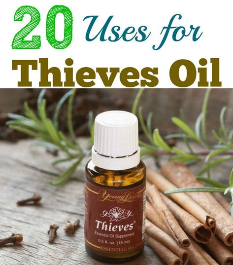 20 Uses for Thieves Oil one of the most used essential oils in the bunch. Theives Oil, Thieves Oil, Essential Oils For Colds, Thieves Essential Oil, Essential Oils Guide, Essential Oils Cleaning, Yl Essential Oils, Carrier Oil, Essential Oil Diffuser Blends