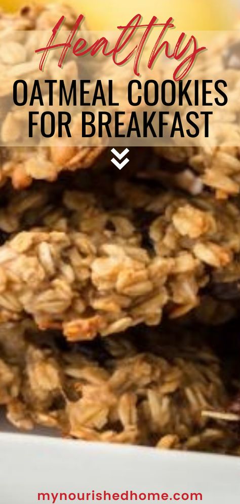 Can you imagine eating healthy oatmeal cookies for breakfast?! Well, you don't need to imagine it. This quick and easy-to-make recipe is real and these cookies truly are healthy enough to eat for breakfast! They also make a great afternoon snack. A gluten free option is available in this post too. Quick Yummy Healthy Breakfast, Ww Breakfast Cookies, No Banana Breakfast Cookies, Simple Oatmeal Protein Cookies, No Bake Oatmeal Breakfast Cookies, Oatmeal Recipes Snacks, Healthier Oatmeal Raisin Cookies, Oatmeal For Kids Breakfast, Breakfast Oatmeal Cookies Healthy