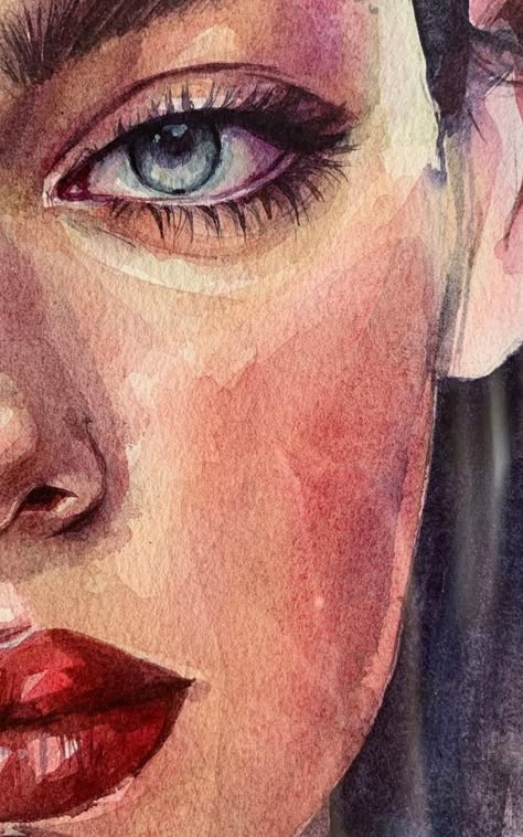 Watercolor Art Face, Watercolor Face, Wonder Art, 얼굴 드로잉, Art Tutorials Watercolor, Abstract Face Art, Amazing Art Painting, Art Inspiration Painting, Art Painting Acrylic