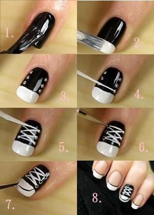 25 Amazing DIY Nail Ideas Converse Nail Art, Sneaker Nails, Converse Nails, Kutek Disney, Nagellack Trends, Different Nail Designs, Shoe Nails, Nagel Tips, Simple Nail Art Designs