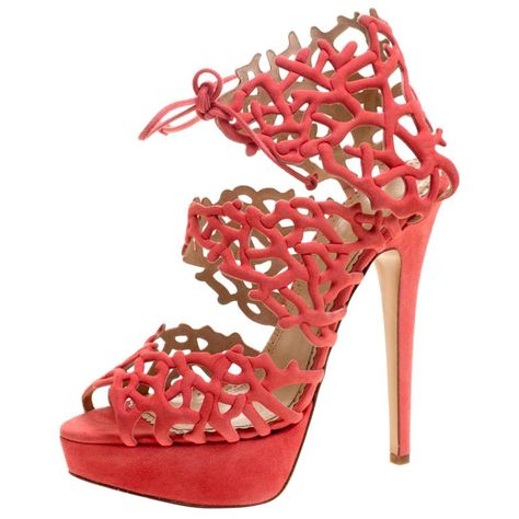 Coral Shoes, Coral Sandals, Cut Shoes, Coral Fashion, Charlotte Olympia Shoes, Reef Sandals, Living Coral, Summer Heels, Orange Crush