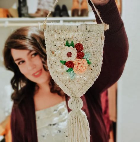 Spring Into Home Crochet Pattern Roundup Crochet Decoration Patterns, Crochet Winter Wall Hanging, Crochet Fall Wall Hanging Free Pattern, Crocheted Wall Hangings, Crochet Toran, Crochet Wall Hanging Pattern, Crochet Wall Decor, Crochet Wall Hanging, Crochet Wall Art