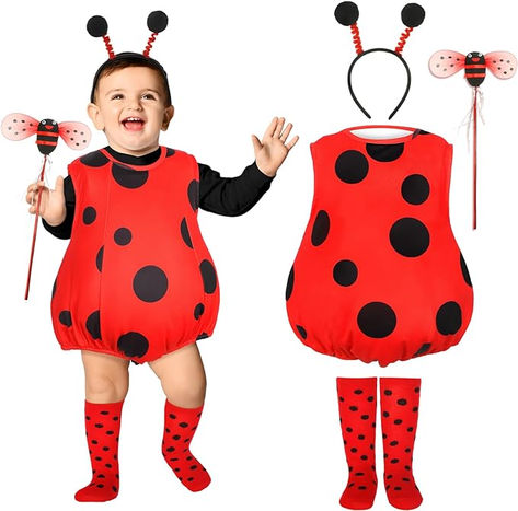 Liitrsh Halloween Baby Ladybug Costume Set Toddlers' Lady Bug Costume Infant Ladybug Costume Animal Fancy Dress for Halloween Baby Ladybug Costume, Bug Costume, Pretend Play Costumes, Animal Cosplay, Ladybug Costume, Baby Ladybug, Baby Products Packaging, Ladybug Birthday, Toddler Halloween Costumes