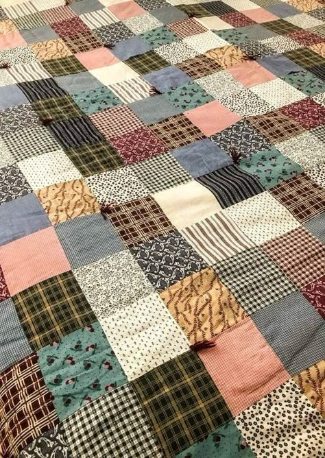 Masculine Quilts, Patchwork Squares, Tie Quilt, Homemade Quilts, Silk Quilt, Quilts Decor, Plaid Quilt, Quilt Care, Heirloom Quilt