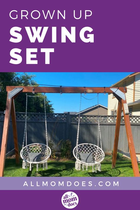 Diy Swing Set, Backyard Hacks, Garden Swings, Swing Set Diy, Hammock Chairs, Land Ideas, Diy Swing, Yard Inspiration, Backyard Swings