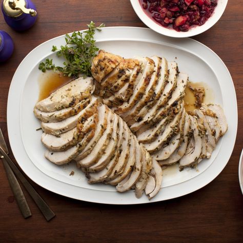 Turkey Breast Recipes, Herb Roasted Turkey Breast, Herb Roasted Turkey, Healthy Thanksgiving Recipes, Rosemary Sage, Ina Garten Recipes, Turkey Breast Recipe, Roast Turkey Breast, Healthy Thanksgiving