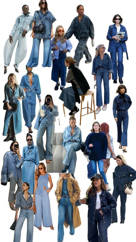 Denim On Denim Family Photos, Colored Denim Outfits, Denim Om Denim Outfit, Mixed Denim Outfits, Chambray Shirt Outfit Fall, Light Blue Jeans Outfit Aesthetic, Light Blue Outfit Ideas, Oversized Denim Shirt Outfit, Christian Outfits Modesty