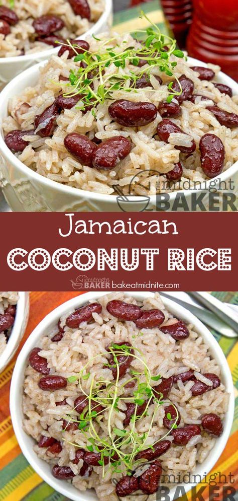 Jamaican Coconut Rice, Jamaican Rice, Coconut Rice Recipe, Jamaican Dishes, Rice And Beans, Rice Side Dishes, Rice Dish, Island Food, Coconut Rice