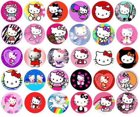 Hello Kitty Bottle, Images Hello Kitty, Hello Kitty Printables, Hama Beads Minecraft, Scrapbooking Paper Crafts, Bottle Cap Crafts, Fairy Coloring Pages, Fairy Coloring, Bottle Cap Images