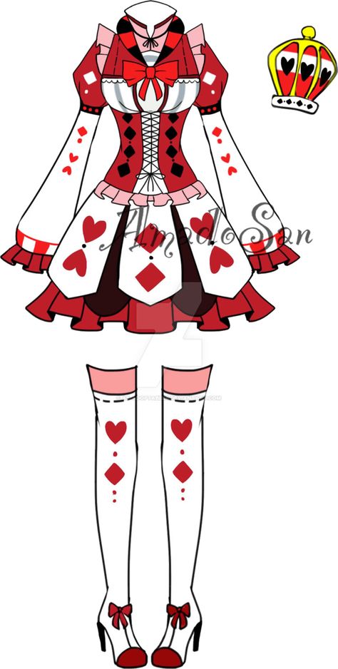 Victorian queen of hearts Outfit2 Adoptable CLOSED by AS-Adoptables on @DeviantArt Queen Of Hearts Outfit, Hearts Outfit, Victorian Queen, Outfit Drawing, Drawing Anime Clothes, Dress Sketches, Dress Drawing, Cute Outfits For School, Anime Dress