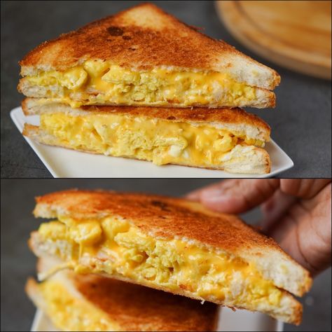 Scrambled Egg Grilled Cheese, Scrambled Egg Sandwich Breakfast, Egg And Cheese Toast, Scrambled Egg Sandwich, Fried Egg On Toast, Egg On Toast, Best Scrambled Eggs, Cheese Toast Recipe, Egg Grill