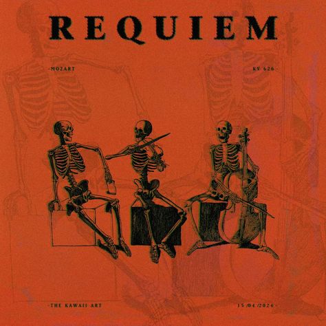 if Mozart composed Requiem in the present day! 💀 For more designs "follow me" 💀🗿 #posterdesign #coverdesign #art #classicalmusic #classicart #mozart #vintage #retro April 15, Kawaii Art, Present Day, The Present, Classical Music, Classic Art, Cover Design, Poster Design, Follow Me