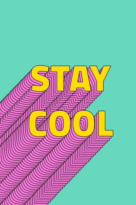 Stay cool layered text typography retro word | free image by rawpixel.com / Gade Frida Kahlo Paintings, Kahlo Paintings, Text Typography, 3d Font, Free Illustration Images, Retro Background, Word Free, Background 3d, Design Visual