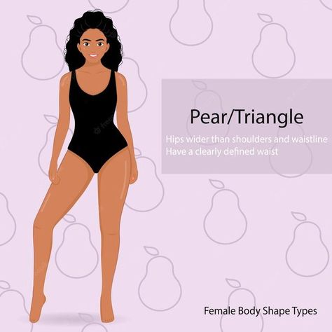 Body shape pear triangle young african woman in bikini swimsuit different body shapes of woman Body Shapes Women, Different Body Shapes, African Women, Body Shape, Character Designs, Body Shapes, Premium Vector, Graphic Resources, Pear